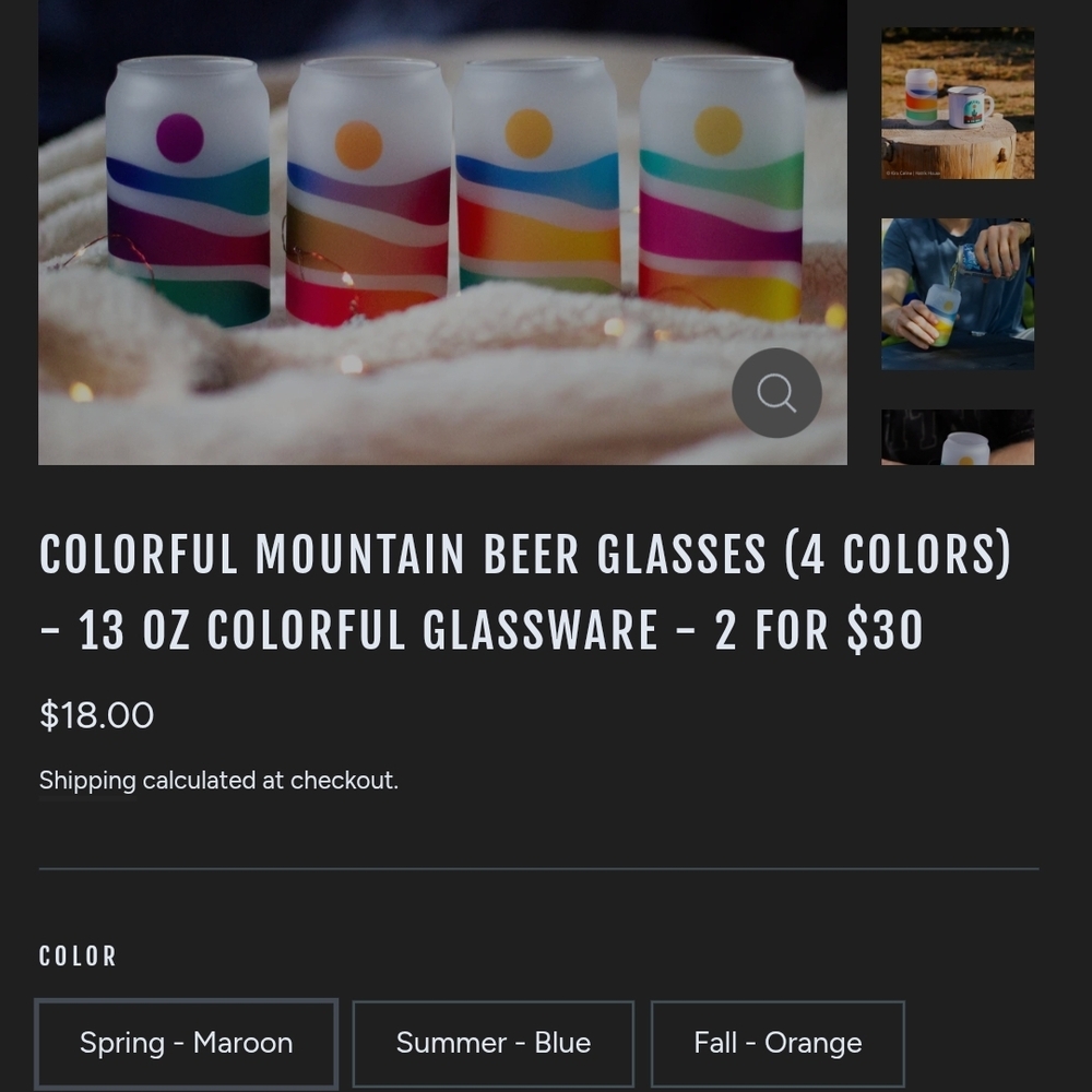 Colorful Mountain Beer Glasses Set